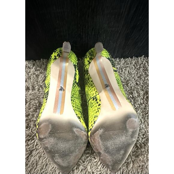 Sam Edelman Hazel Snake Skin High Heels Lime Green/Black Size 7.5M - Picture 10 of 12
